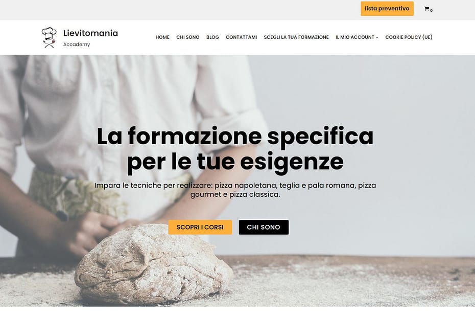 Sito internet ed e-commerce Lievitomania